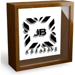 Shadow Box Brown Frame Display, 6"x6"x2", Box Pins, Medals, Wedding, Vacation, Money, Photos and Piggy Banks for Adults, Wood Glass Display Case. in Saudi Arabia