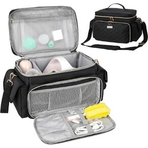 Breast Pump Bag Compatible with Spectra S1,S1 Plus and S2, Pumping Travel Carrying Case for Breast Pump and Accessories, Black