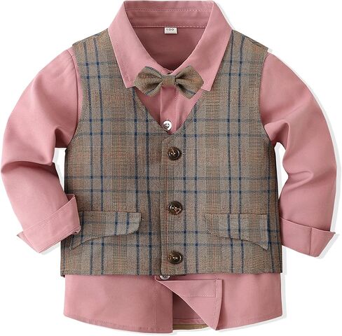 Baby Boys' 4-Piece Set with Dress Shirt, Vest, Pants, and Tie in Saudi Arabia