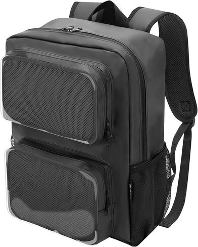 باكماكسي شنطة ظهر ايتا ايتا مع شاشة شفافة مزدوجة بدبابيس، شنطة ظهر متعددة الاغراض، شنطة عرض دبابيس مع حشوة لعرض دبابيس الانيمي in Kuwait