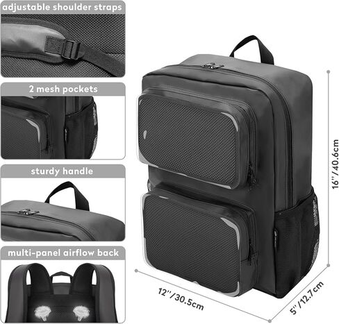 باكماكسي شنطة ظهر ايتا ايتا مع شاشة شفافة مزدوجة بدبابيس، شنطة ظهر متعددة الاغراض، شنطة عرض دبابيس مع حشوة لعرض دبابيس الانيمي in Kuwait