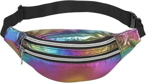 حزمة فاني للنساء من باتيكل 80s، حقيبة خصر قابلة للتعديل 90s Fanny Pack للحفلات والجري، متعددة الألوان in Kuwait