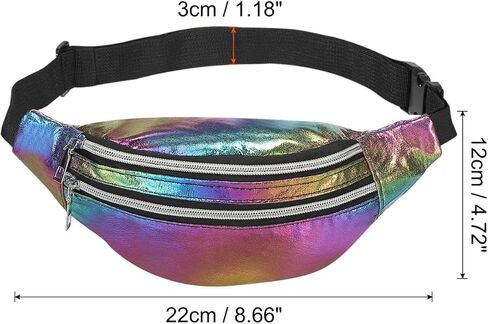 حزمة فاني للنساء من باتيكل 80s، حقيبة خصر قابلة للتعديل 90s Fanny Pack للحفلات والجري، متعددة الألوان in Kuwait