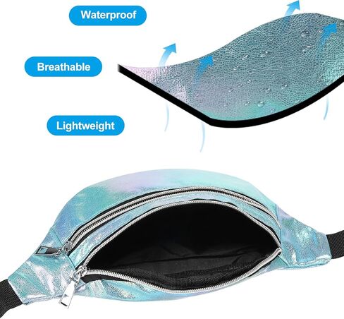 حزمة فاني للنساء من باتيكل 80s، حقيبة خصر قابلة للتعديل 90s Fanny Pack للحفلات والجري، متعددة الألوان in Kuwait