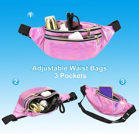 حزمة فاني للنساء من باتيكل 80s، حقيبة خصر قابلة للتعديل 90s Fanny Pack للحفلات والجري، متعددة الألوان in Kuwait