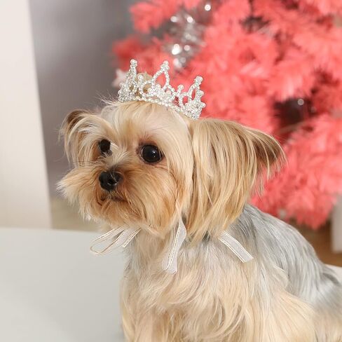 سلسلة Lovelyshop Pet Series مطلية بالذهب من حجر الراين الملكي واللؤلؤ، تاج دائري كامل للكلب/القطط لزي العائلة الملكية، إكسسوارات للشعر - مقاس صغير in Saudi Arabia