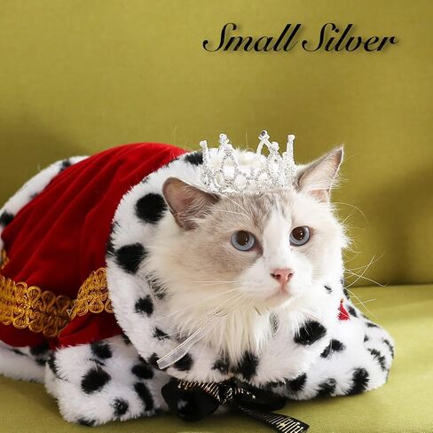 سلسلة Lovelyshop Pet Series مطلية بالذهب من حجر الراين الملكي واللؤلؤ، تاج دائري كامل للكلب/القطط لزي العائلة الملكية، إكسسوارات للشعر - مقاس صغير in Saudi Arabia