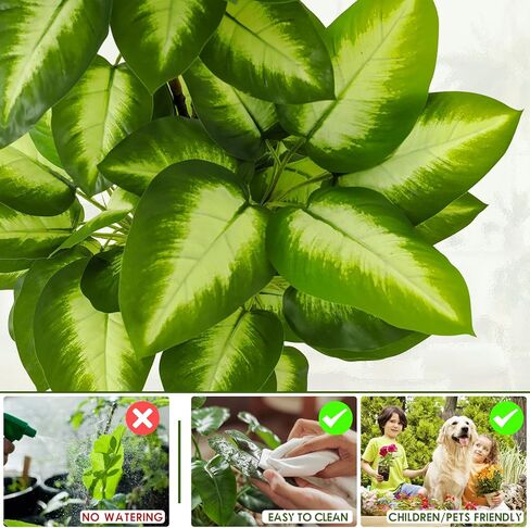 VIAGDO Golden Dieffenbachia in Pot 4ft Tall Artificial Silk Plants Decorative Faux Plants Indoor Fake Tropical Plants with Planter Large Floor Plants for Home Office Porch Housewarming Gift in Kuwait