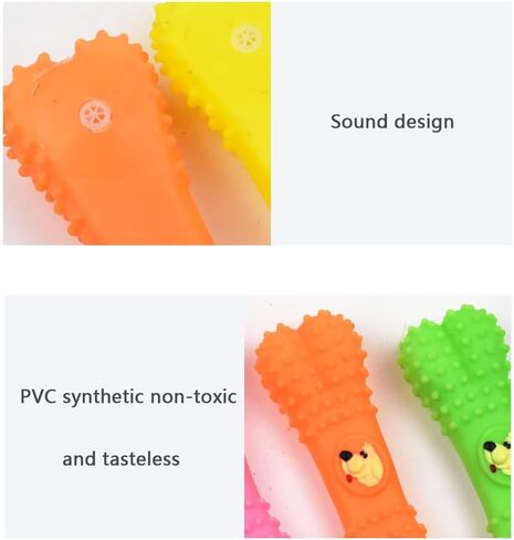 HUAZEXINX ألعاب تسنين الكلاب، ألعاب تسنين الجرو، ألعاب مضغ للكلاب، لعبة تنظيف أسنان الكلاب غير الصعبة، تصدر صوت صرير للمضغ العدواني، صغير متوسط ​​(لون عشوائي) in Kuwait