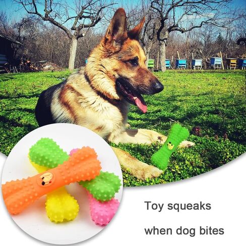 HUAZEXINX ألعاب تسنين الكلاب، ألعاب تسنين الجرو، ألعاب مضغ للكلاب، لعبة تنظيف أسنان الكلاب غير الصعبة، تصدر صوت صرير للمضغ العدواني، صغير متوسط ​​(لون عشوائي) in Kuwait