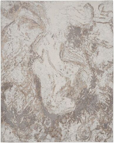 Nourison Elation Abstract Ivory Grey 7'10" x 9'10" Area -Rug, Easy -Cleaning, Non Shedding, Bed Room, Living Room, Dining Room, Kitchen (8x10) in Saudi Arabia