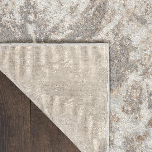 Nourison Elation Abstract Ivory Grey 7'10" x 9'10" Area -Rug, Easy -Cleaning, Non Shedding, Bed Room, Living Room, Dining Room, Kitchen (8x10) in Saudi Arabia