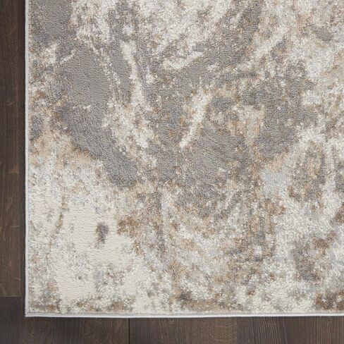 Nourison Elation Abstract Ivory Grey 7'10" x 9'10" Area -Rug, Easy -Cleaning, Non Shedding, Bed Room, Living Room, Dining Room, Kitchen (8x10) in Saudi Arabia