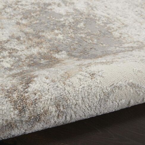 Nourison Elation Abstract Ivory Grey 7'10" x 9'10" Area -Rug, Easy -Cleaning, Non Shedding, Bed Room, Living Room, Dining Room, Kitchen (8x10) in Saudi Arabia