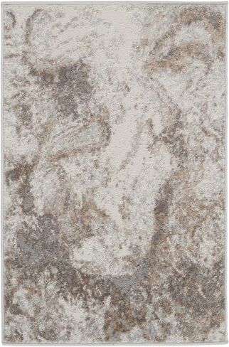 Nourison Elation Abstract Ivory Grey 7'10" x 9'10" Area -Rug, Easy -Cleaning, Non Shedding, Bed Room, Living Room, Dining Room, Kitchen (8x10) in Saudi Arabia