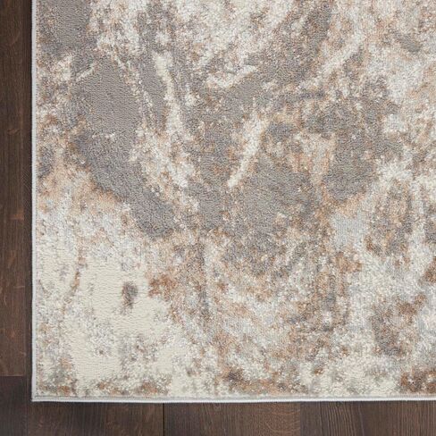 Nourison Elation Abstract Ivory Grey 7'10" x 9'10" Area -Rug, Easy -Cleaning, Non Shedding, Bed Room, Living Room, Dining Room, Kitchen (8x10) in Saudi Arabia