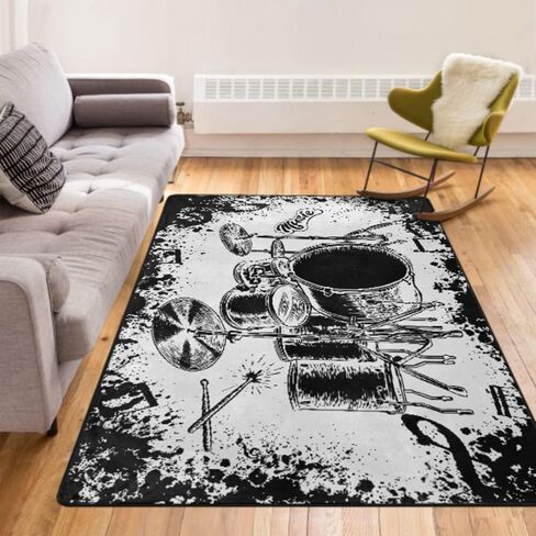 Three Floating Sharks Area Rug Throw Rugs for Living Room Bedroom Apartment Dorm Home Decor Non-Slip Floor Mat Carpet Kitchen Mats 5'3''x4', Blue in Kuwait