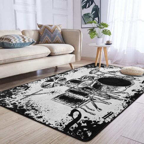Three Floating Sharks Area Rug Throw Rugs for Living Room Bedroom Apartment Dorm Home Decor Non-Slip Floor Mat Carpet Kitchen Mats 5'3''x4', Blue in Kuwait