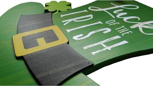 NIKKY HOME St. Patrick's Day Decoration Door Sign Welcome Green Top Hat Shamrock Clover Hanging Wood Decor for St Patrick's Day Party, 12 x 12 Inches in Saudi Arabia