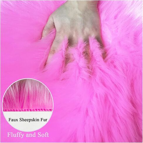 Faux Sheepskin Fur Fuzzy Furry Rugs, 2x3 Ft Rectangle Small White Furry Rugs, Bedside Fluffy Area Rug Fur Rugs for Bedroom, Living Room, Dorm Room, Photography in Saudi Arabia