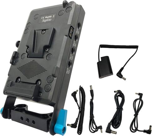 لوحة بطارية Supfoto V-Mount 15 مم، مزود طاقة بقاعدة تثبيت على شكل V مع D-Tap ومخرج USB، بطارية دمية DMW-BLF19 لكاميرات باناسونيك GH3/GH4/GH5/GH5S in Kuwait