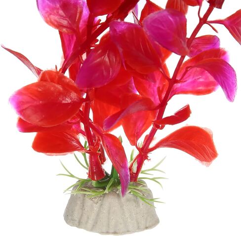 VOCOSTE 3 Pcs Fish Tank Aquarium Decorations Artificial Plants, Plastic Artificial Water Plants for Aquarium, Red, 18.5cm in Saudi Arabia