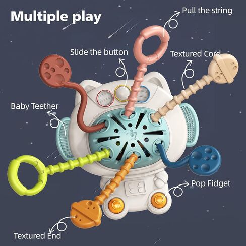 Baby Montessori Toys for 1 Years Old, Baby Girl Boy Gifts for 6, 9, 12, 18 Months One Year Infant, Sensory Baby Toys, Silicone Toddler Travel Pull String Toys and Teething Toys, in Kuwait