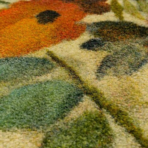 Mohawk Home Kitchen Mat, Sunflower Garden Black (1'6" x 2'6" Slice) in Saudi Arabia