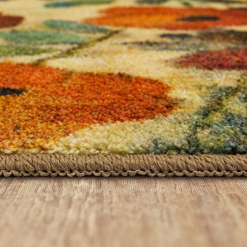 Mohawk Home Kitchen Mat, Sunflower Garden Black (1'6" x 2'6" Slice) in Saudi Arabia