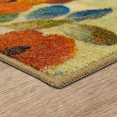 Mohawk Home Kitchen Mat, Sunflower Garden Black (1'6" x 2'6" Slice) in Saudi Arabia