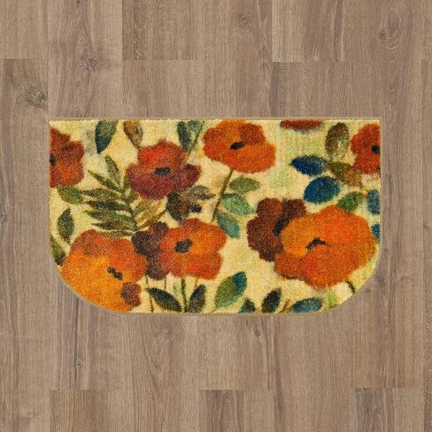 Mohawk Home Kitchen Mat, Sunflower Garden Black (1'6" x 2'6" Slice) in Saudi Arabia