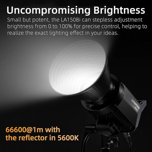 GODOX LA150Bi ضوء فيديو LED ثنائي اللون 190 وات 2800K-6500K 0%-100% تعديل السطوع CRI96 TLCI97 بلوتوث APP التحكم Bowens Mount مناسب للمقابلة، البث المباشر، الصورة، تصوير الفيديو in Saudi Arabia