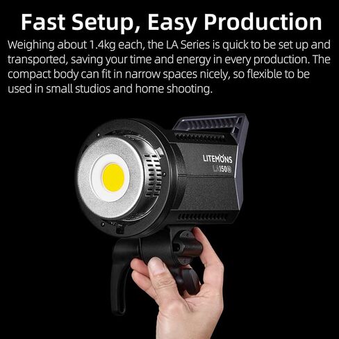 GODOX LA150Bi ضوء فيديو LED ثنائي اللون 190 وات 2800K-6500K 0%-100% تعديل السطوع CRI96 TLCI97 بلوتوث APP التحكم Bowens Mount مناسب للمقابلة، البث المباشر، الصورة، تصوير الفيديو in Saudi Arabia