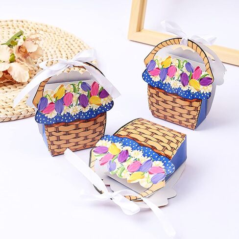 رغانتار 30 قطعة من صناديق الحلوى بنمط سلة الزهور لحفلات الزفاف وهدايا عيد الميلاد، صناديق حلوى الزفاف لحفلات الزفاف وحفلات ما قبل الزواج وديكور حفلات اعياد الميلاد in Kuwait