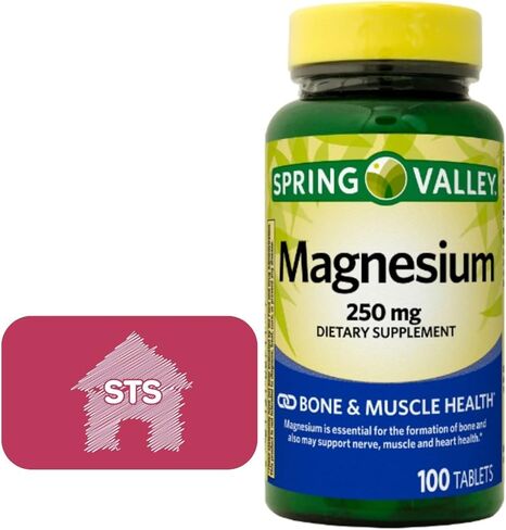 سبرينج فالي مغنيسيوم 250 ملجم، 100 قرص + ملصق منزلي من إس تي إس. in Kuwait