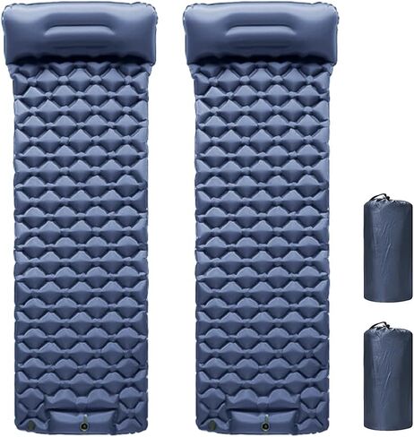 Ukontagood 2 Pack Sleeping Pad Ultralight Inflatable Sleeping Pad for Camping & Hiking, Self-Inflating Extra-Thick Airpad for Outdoor, Backpacking (Navy Blue) in Kuwait