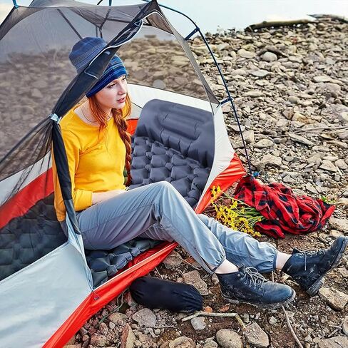 Ukontagood 2 Pack Sleeping Pad Ultralight Inflatable Sleeping Pad for Camping & Hiking, Self-Inflating Extra-Thick Airpad for Outdoor, Backpacking (Navy Blue) in Kuwait