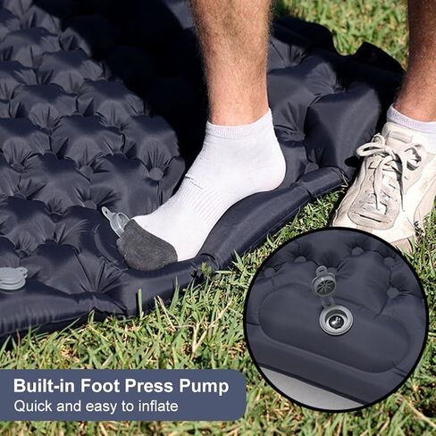 Ukontagood 2 Pack Sleeping Pad Ultralight Inflatable Sleeping Pad for Camping & Hiking, Self-Inflating Extra-Thick Airpad for Outdoor, Backpacking (Navy Blue) in Kuwait
