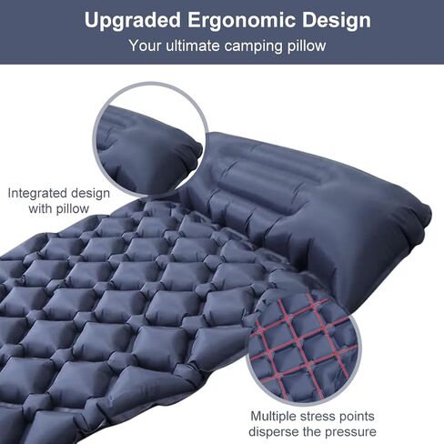 Ukontagood 2 Pack Sleeping Pad Ultralight Inflatable Sleeping Pad for Camping & Hiking, Self-Inflating Extra-Thick Airpad for Outdoor, Backpacking (Navy Blue) in Kuwait