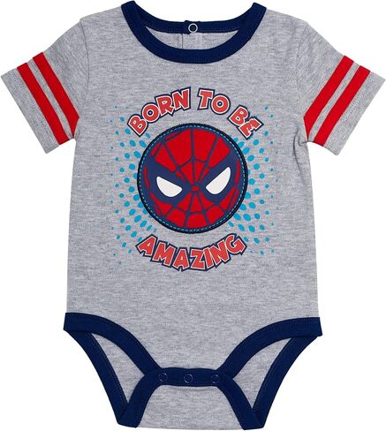 Spiderman Baby Boys 4 Piece Clothing Set - Onesie, Shorts, T-Shirt, and Jogging Pants - Superhero Style for Your Little Hero! in Saudi Arabia