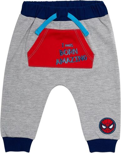 Spiderman Baby Boys 4 Piece Clothing Set - Onesie, Shorts, T-Shirt, and Jogging Pants - Superhero Style for Your Little Hero! in Saudi Arabia