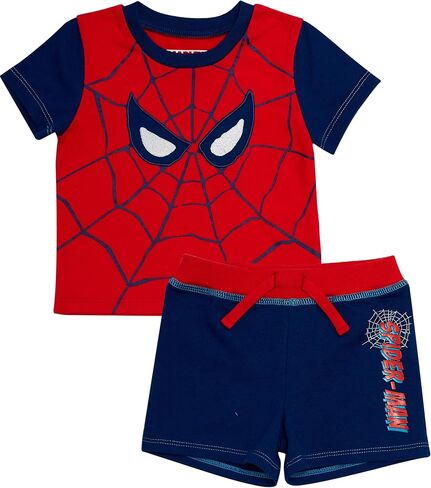 Spiderman Baby Boys 4 Piece Clothing Set - Onesie, Shorts, T-Shirt, and Jogging Pants - Superhero Style for Your Little Hero! in Saudi Arabia
