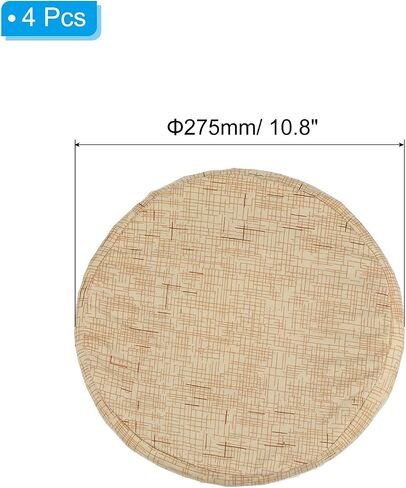 PATIKIL Round Bar Stool Cover, 4 Pack Washable Elastic Stool Cushion Cover for Diameter 12"-14" Chair, Khaki in Saudi Arabia