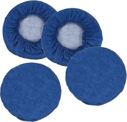 PATIKIL Round Bar Stool Cover, 4 Pack Washable Elastic Stool Cushion Cover for Diameter 12"-14" Chair, Khaki in Saudi Arabia