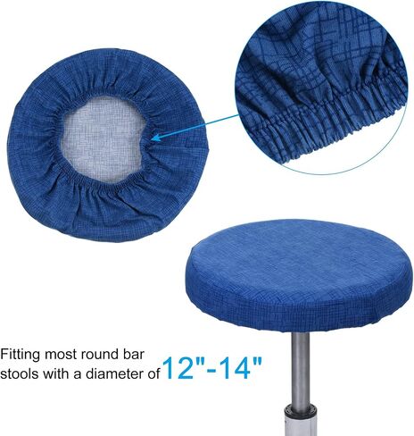 PATIKIL Round Bar Stool Cover, 4 Pack Washable Elastic Stool Cushion Cover for Diameter 12"-14" Chair, Khaki in Saudi Arabia