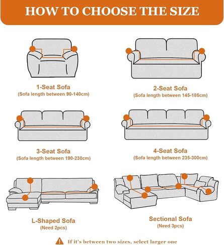 FIGOOO Stretch Sofa Slipcover 1-Piece 4 Seater Printed Sofa Cover Spandex Oversized Sofa Couch Covers with 2 Pillowcases Universal Sofa Slipcovers Furniture Protector for Dogs(4 Seater,Milk Beige) in Kuwait