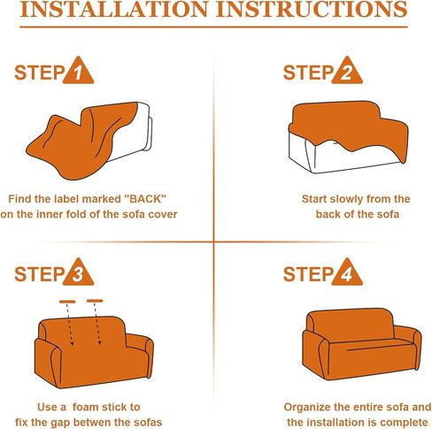 FIGOOO Stretch Sofa Slipcover 1-Piece 4 Seater Printed Sofa Cover Spandex Oversized Sofa Couch Covers with 2 Pillowcases Universal Sofa Slipcovers Furniture Protector for Dogs(4 Seater,Milk Beige) in Kuwait