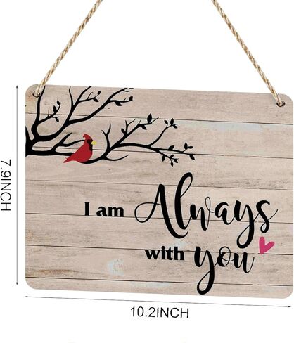 Memorial Gifts Sympathy Gift Farmhouse Red Bird Decor Vintage Wall Hanging Decor for Home Man Cave Garage Memorial Ceremony Reception Remembrance Bereavement Gifts Wood Sign for Front Door Porch in Kuwait