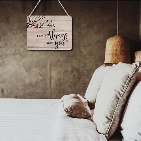 Memorial Gifts Sympathy Gift Farmhouse Red Bird Decor Vintage Wall Hanging Decor for Home Man Cave Garage Memorial Ceremony Reception Remembrance Bereavement Gifts Wood Sign for Front Door Porch in Kuwait