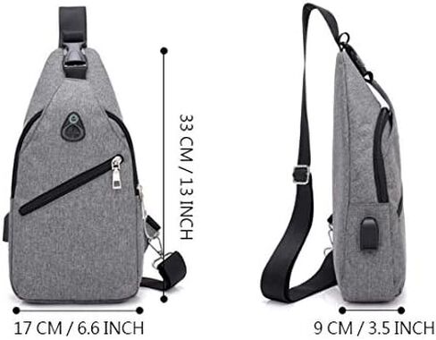 حقيبة كتف بحزام للجنسين على الصدر حقيبة الظهر فاني باك حقيبة كروسبودي للرجال والنساء, رمادي, السفر in Kuwait